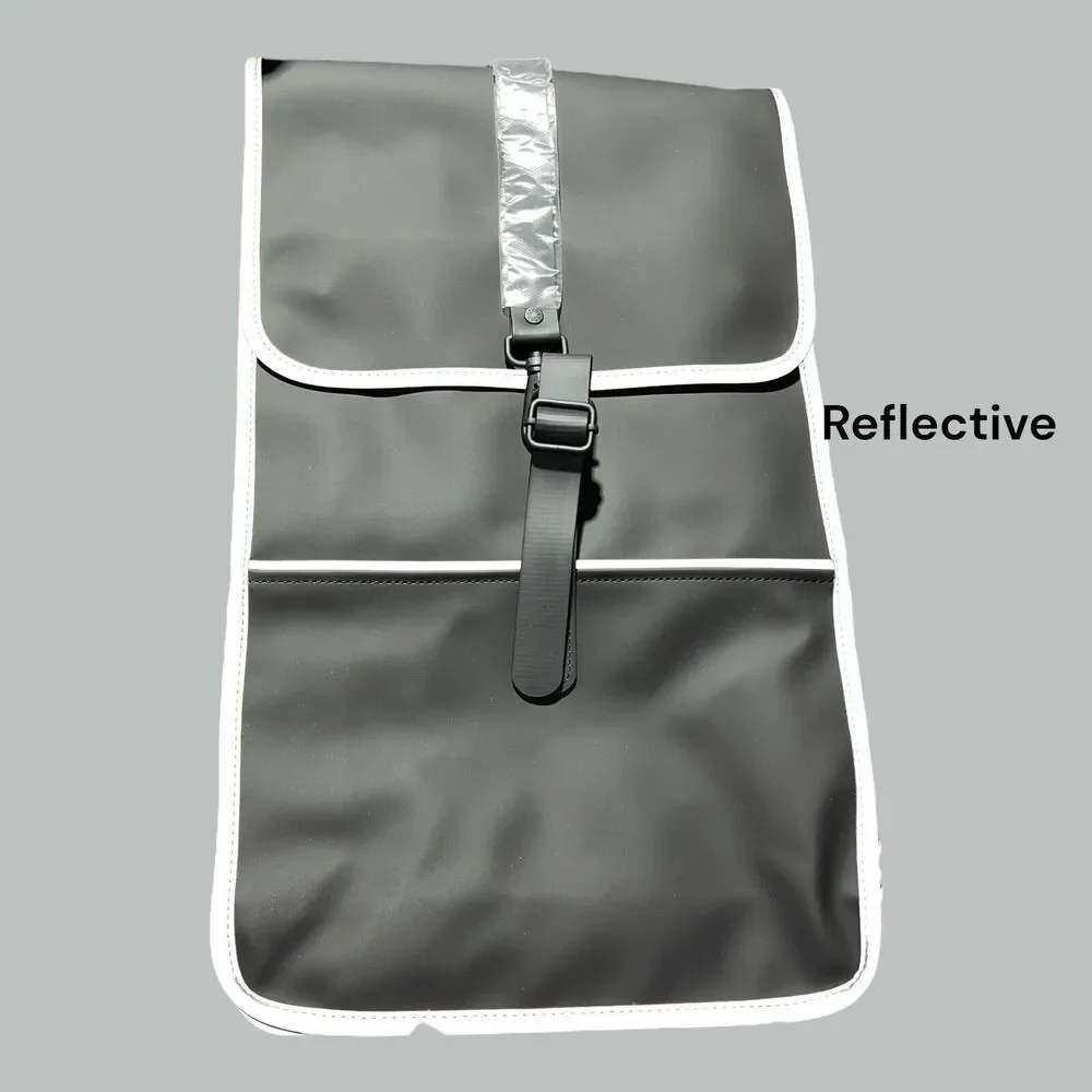 RAINS Backpack‎ Mens Reflective | 70 Black H18.9 x W11.8 x D4.7” Rucksack